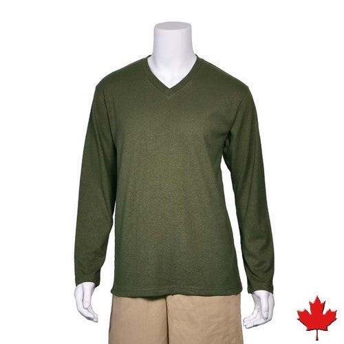 Men's Hemp V-Neck Long Sleeve Top